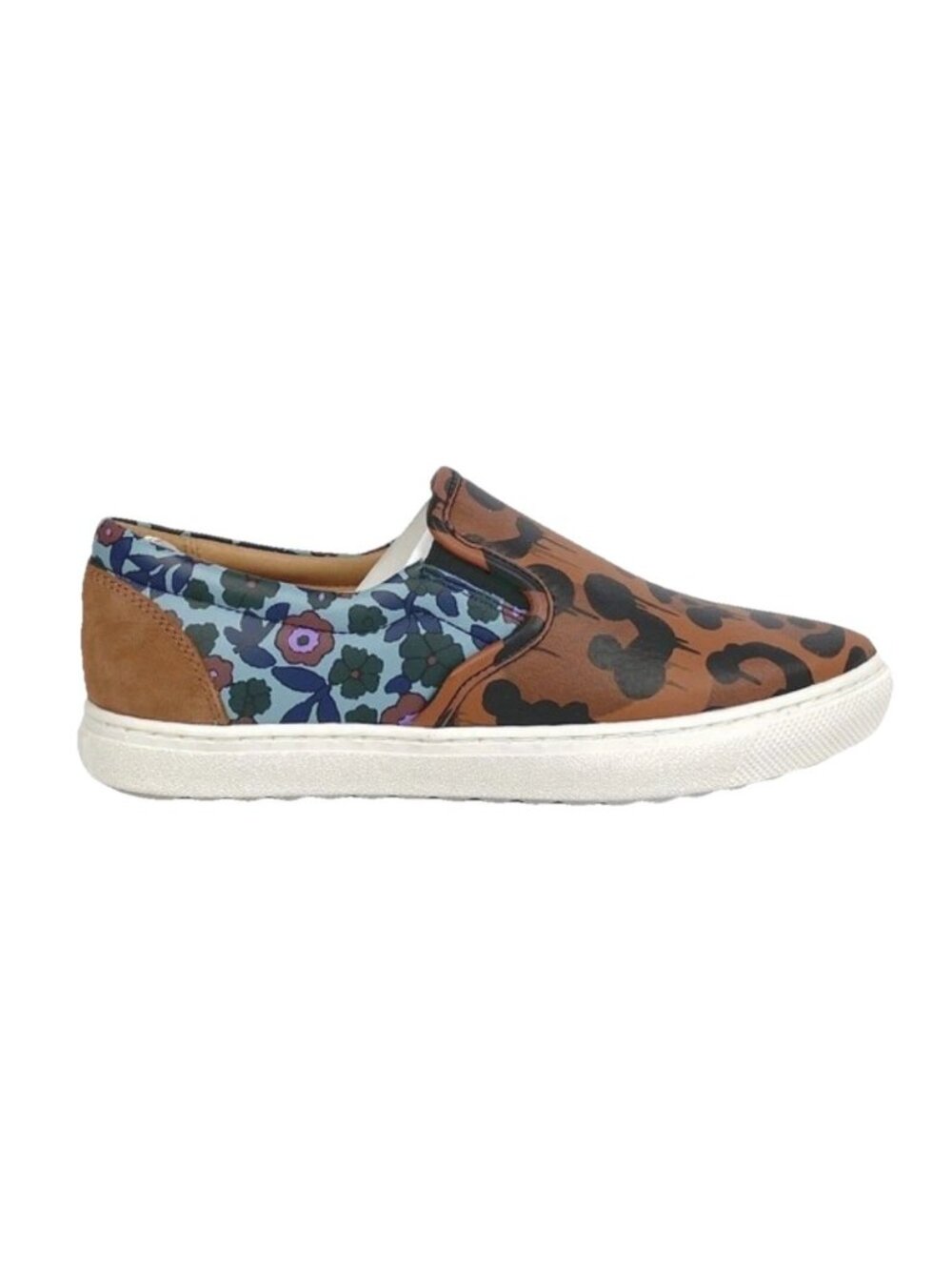 New Coach Women’s 5 Wildbeast Nappa/Nap Brown/Mist Slip On Shoes Floral & Animal
